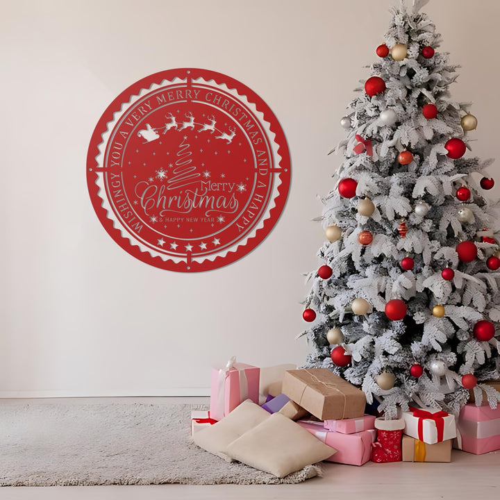 Merry Christmas Metal Sign Personalized,Merry Christmas Sign Decor,Custom Christmas Family Name,Christmas Gift,Front Door Decor,Indoor Decor