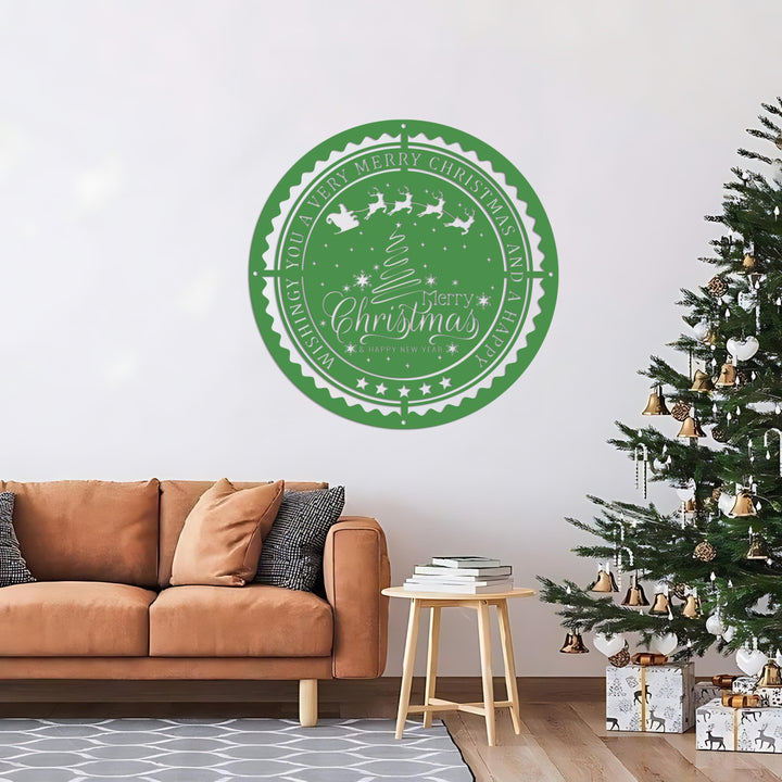 Merry Christmas Metal Sign Personalized,Merry Christmas Sign Decor,Custom Christmas Family Name,Christmas Gift,Front Door Decor,Indoor Decor
