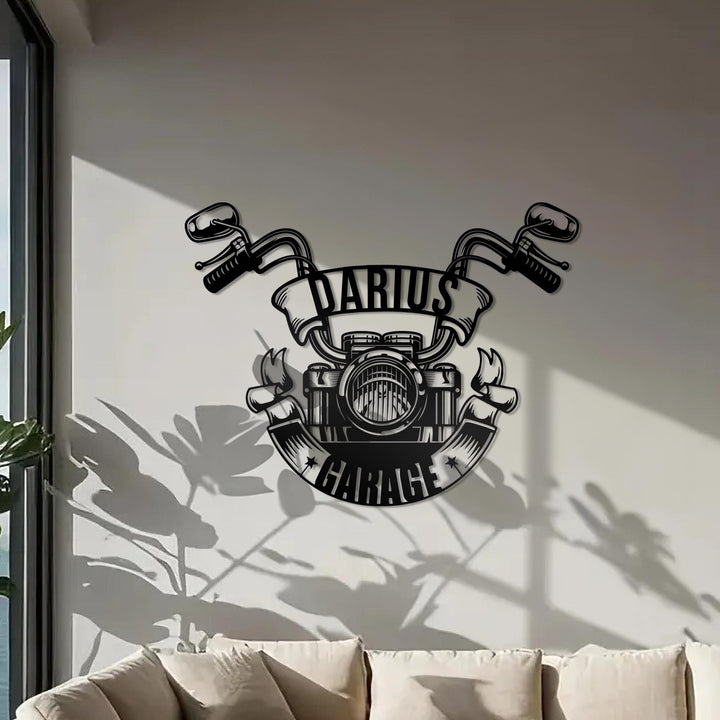 Custom Motorcycle Metal LED Sign, Personalized Metal Art, Metal Garage Sign, Men Cave Sign,Fathers Day Motorbike Gift, Motor Bike Metal Sign