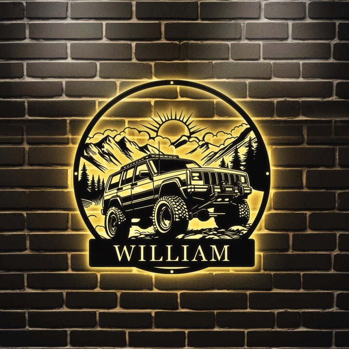 Custom Offroad Metal Sign - Personalized 4x4 Outdoor Decor, Rustic Adventure Wall Art, Unique Gift for Jeep Enthusiasts, Durable Sign