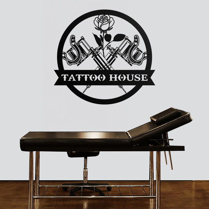 Custom Tattoo Artist Metal Wall Art LED Light Personalized Ink Studio Name Sign Home Decor Machine Shop Decoration Man Cave Christmas Gifts.