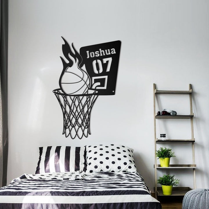 Personalized Basketball Metal Wall Art Led Light, Basketball Metal Sign, Basketball Player Name Sign, Basketball Wall Decor, Basketball Gift