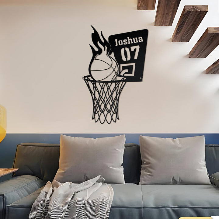 Personalized Basketball Metal Wall Art Led Light, Basketball Metal Sign, Basketball Player Name Sign, Basketball Wall Decor, Basketball Gift