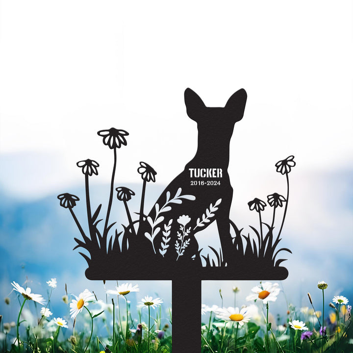 Custom Dog Memorial Metal with Stake, Miniature Pinscher Memorial Sign, Pet Loss, Sympathy Gift, Dog Grave Markers, Pet Lover Gift