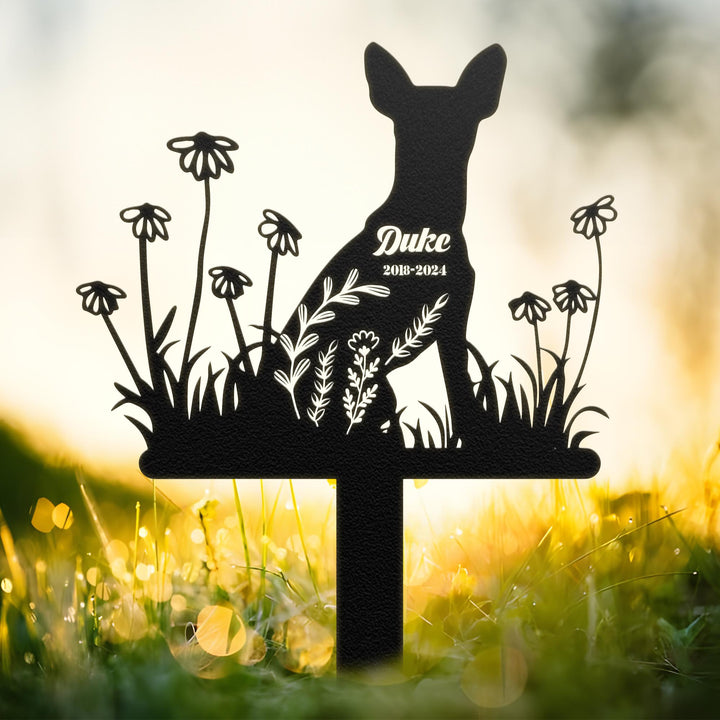 Custom Dog Memorial Metal with Stake, Miniature Pinscher Memorial Sign, Pet Loss, Sympathy Gift, Dog Grave Markers, Pet Lover Gift