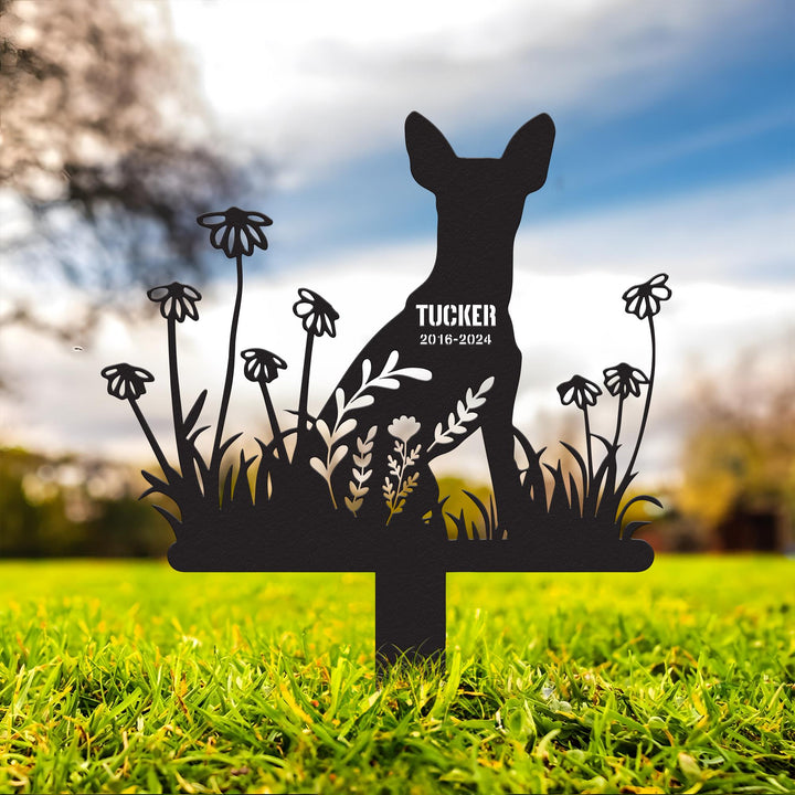 Custom Dog Memorial Metal with Stake, Miniature Pinscher Memorial Sign, Pet Loss, Sympathy Gift, Dog Grave Markers, Pet Lover Gift