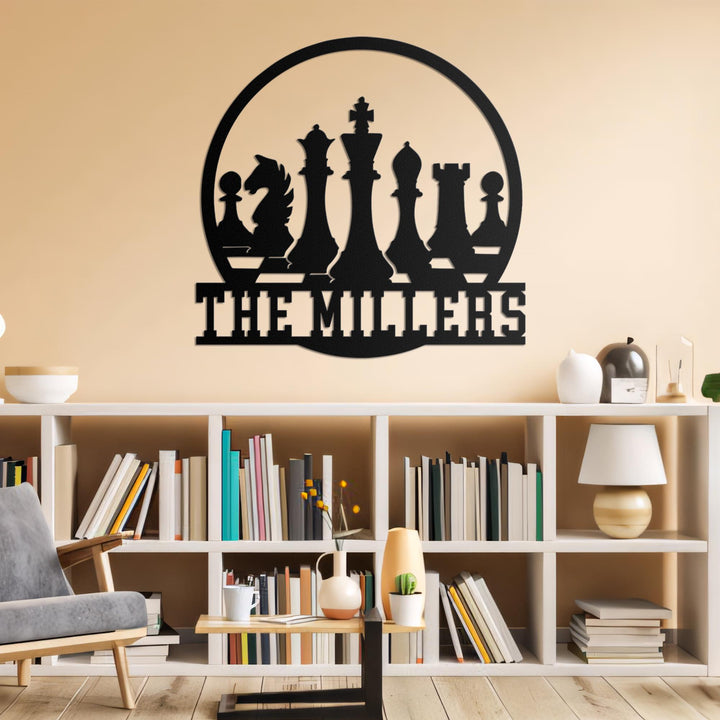 Custom Chess Metal Wall Art LED Light, Personalized Chess Player Name Sign, Home Decor Game Zone Man Cave, Kid Nursery Decoration Birthday