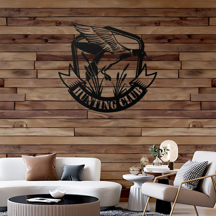 Custom Duck Hunting Metal Wall Art LED Light Personalized Hunter Name Sign Home Decor Duck Cabin Decoration Housewarming Xmas Birthday Gift