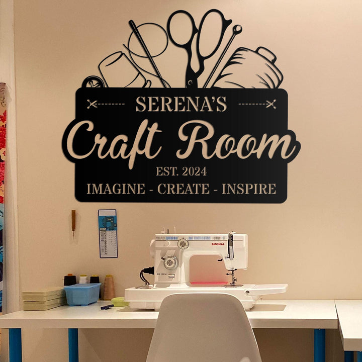 Personalized Craft Room Metal LED Sign, Sewing Room Sign, Craft Sign Decor, Wall Art for Craft Room, Metal Office Sign, Home Office Decor.