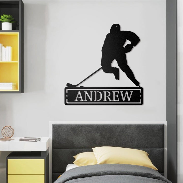 Custom Hockey Metal Sign Led Light, Hockey Coach Gift Hockey Gifts for Team, Hockey Wall Decor, Player Stick Sign, Sport Christmas Gift