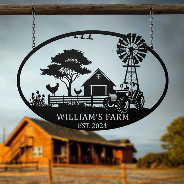 Personalized Farmhouse Sign,Metal Farm Sign,Custom metal farm name sign,Metal Barn Sign,Ranch metal sign,Farmer Gift,Christmas farm sign
