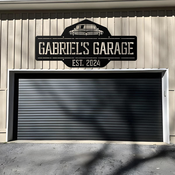 Custom Garage Sign, Personalized Garage Signs, Metal LED Garage Signs, Personalized Garage Hanging sign, Father’s Day Gift, Wall Art For Dad