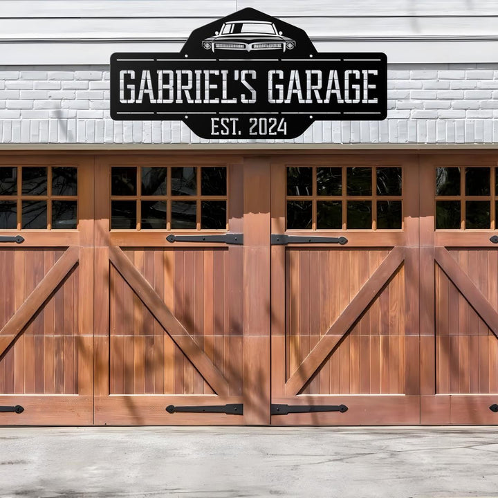 Custom Garage Sign, Personalized Garage Signs, Metal LED Garage Signs, Personalized Garage Hanging sign, Father’s Day Gift, Wall Art For Dad