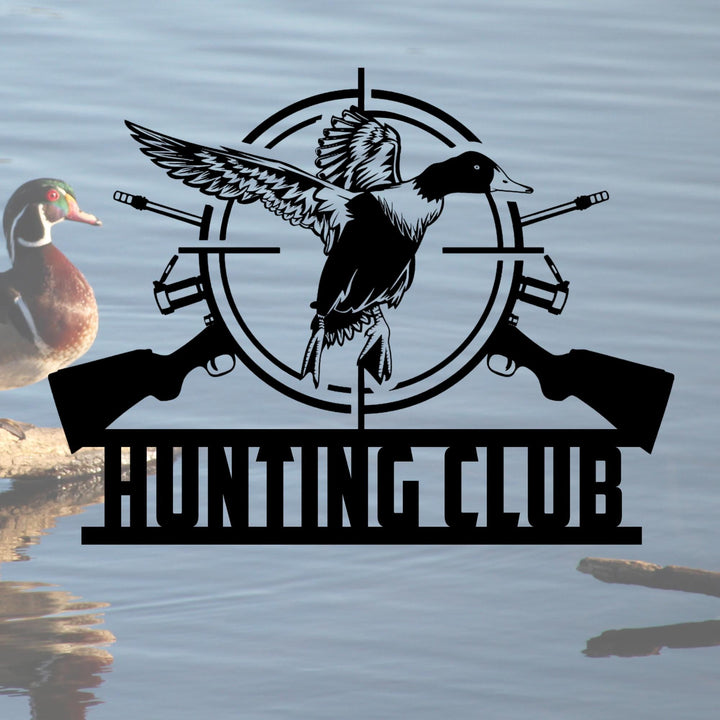 Custom Duck Hunting Metal Wall Art LED Light Personalized Hunter Name Sign Home Decor Cabin LakeHouse Decor Housewarming Birthday Xmas Gift