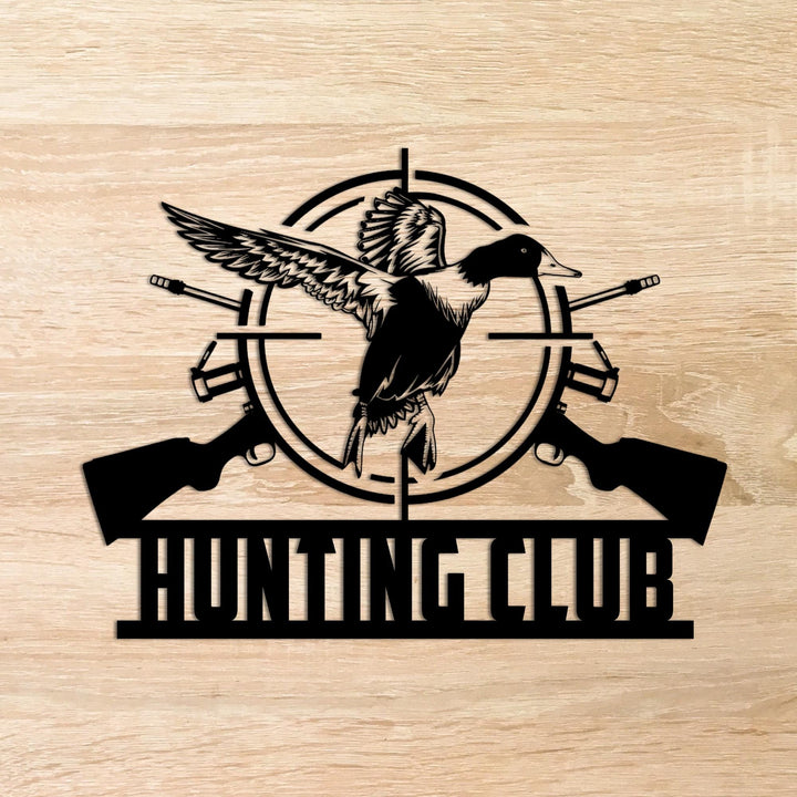 Custom Duck Hunting Metal Wall Art LED Light Personalized Hunter Name Sign Home Decor Cabin LakeHouse Decor Housewarming Birthday Xmas Gift