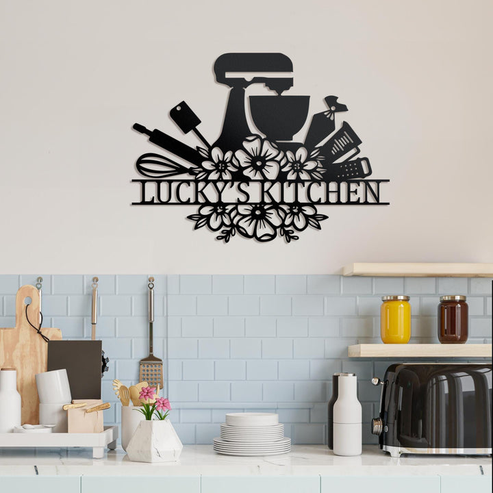 Custom Baking Metal Wall Art, Personalized Baker Name Sign Decoration Hanging for Home, Baker Sign, Kitchen Decor, Baker Cooking Lover Gift