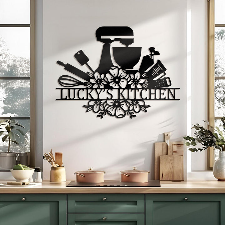 Custom Baking Metal Wall Art, Personalized Baker Name Sign Decoration Hanging for Home, Baker Sign, Kitchen Decor, Baker Cooking Lover Gift