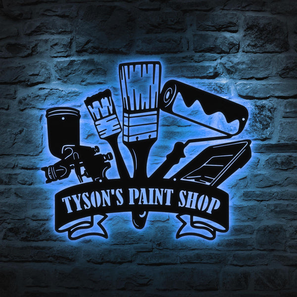 Custom Wall Painting Tools Metal Wall Art, Personalized Painter Name Sign Decoration For Room, Wall Painting Metal Home Decor, Painter Gift