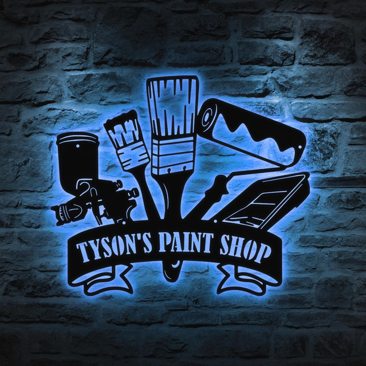 Custom Wall Painting Tools Metal Wall Art, Personalized Painter Name Sign Decoration For Room, Wall Painting Metal Home Decor, Painter Gift