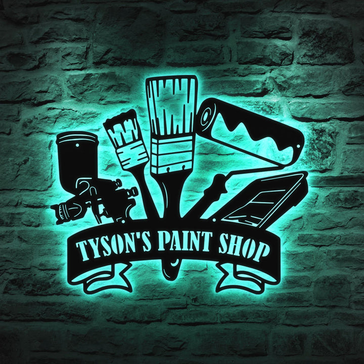 Custom Wall Painting Tools Metal Wall Art, Personalized Painter Name Sign Decoration For Room, Wall Painting Metal Home Decor, Painter Gift