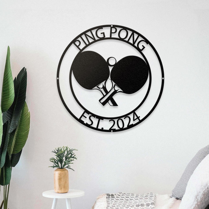 Custom Ping Pong Metal Sign Wall Art with Led Lights, Personalized Table Tennis, Paddle Sign, Sport Lover Gift, Game Room, Chirstmas Decor