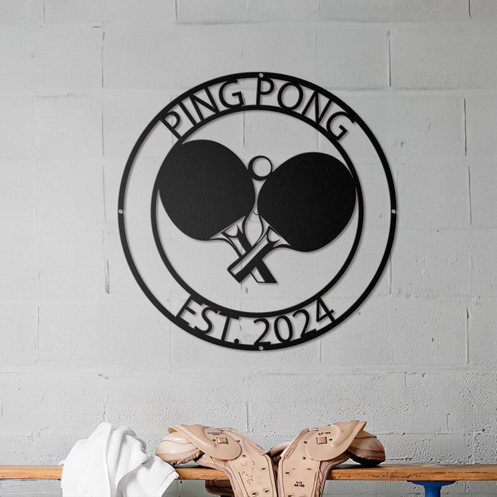 Custom Ping Pong Metal Sign Wall Art with Led Lights, Personalized Table Tennis, Paddle Sign, Sport Lover Gift, Game Room, Chirstmas Decor