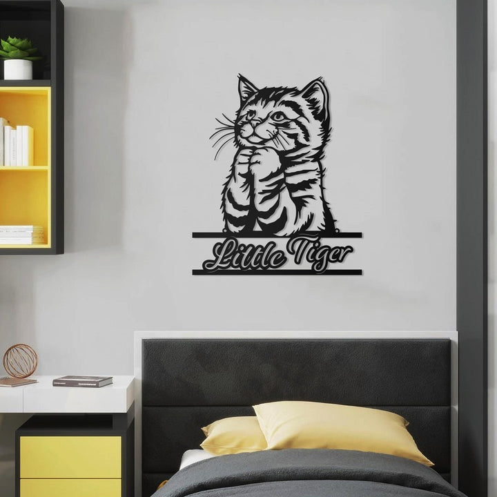 Custom Cute Cat Metal Sign,Cat Wall Art,Personalized Cat Name Sign,Pet Lover Gift,Cat's Mom Sign,Cat Wall Decor,Indoor Decor,Room Decoration