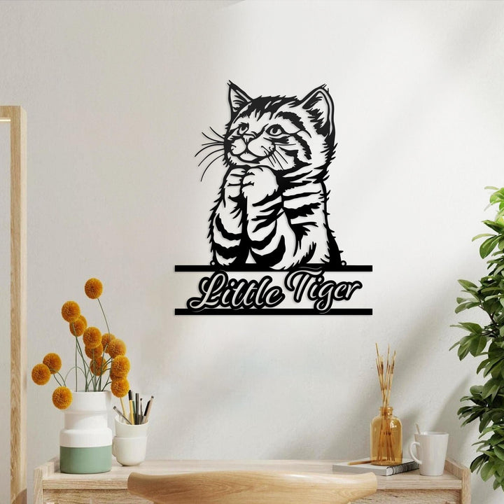Custom Cute Cat Metal Sign,Cat Wall Art,Personalized Cat Name Sign,Pet Lover Gift,Cat's Mom Sign,Cat Wall Decor,Indoor Decor,Room Decoration