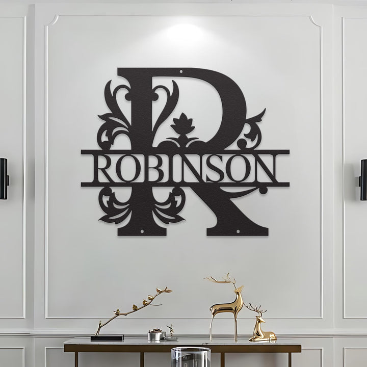 Custom Monogram Metal Signs Wall Art With Led Lights, Personalized Family Name Sign, Wedding Housewarming Gift, Christmas Home Decor