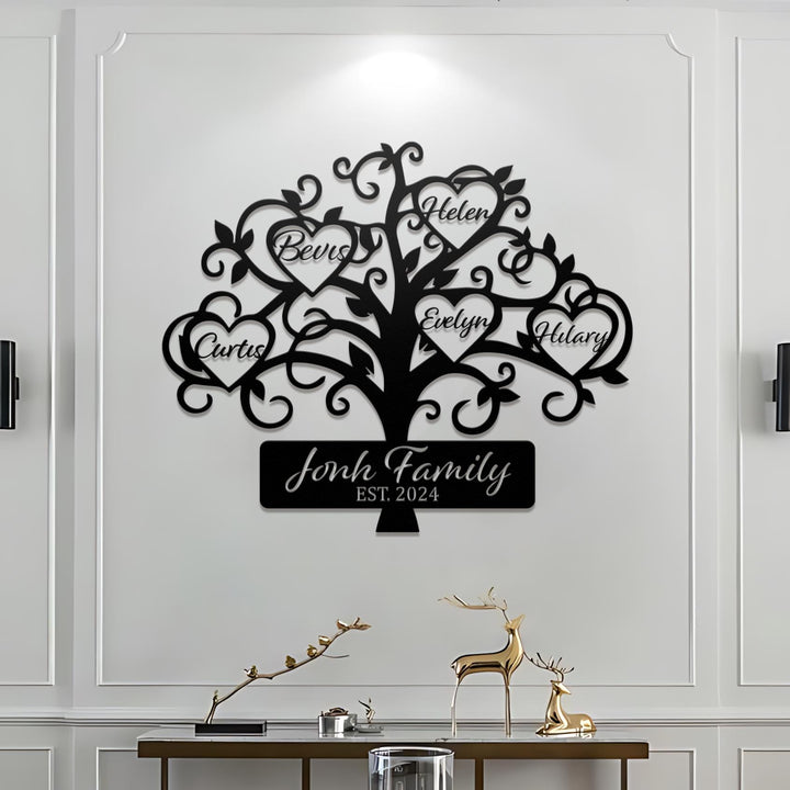 Tree of Life Metal Wall Art, Customize family sign, Personalized Gift Family Tree, Best Gift for family, Living Room Decorations,Family name