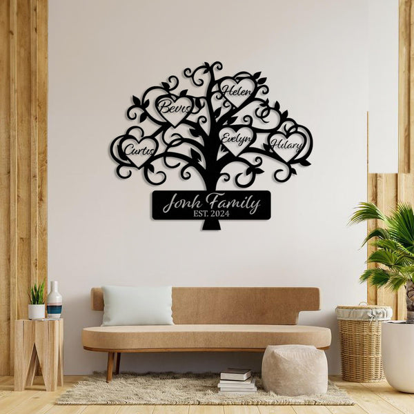 Tree of Life Metal Wall Art, Customize family sign, Personalized Gift Family Tree, Best Gift for family, Living Room Decorations,Family name