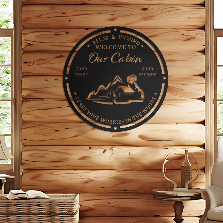 Custom Welcome To Our Cabin Sign | Personalized Lodge Signs | Cabin Sign | Personalized Sign | Lodge Decor | Father's Day Gift | Family Gift