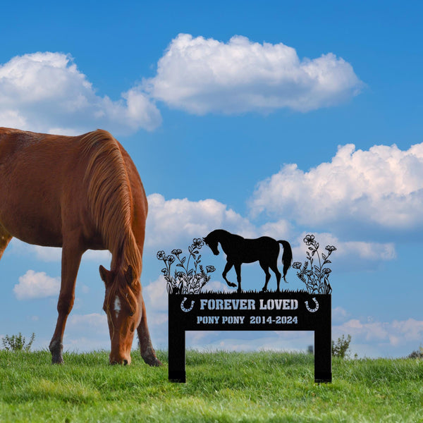 Horse Memorial Stake Sign Personalized, Pet Grave Markers Sign, Horse Sign With Stake, Pet Loss Gift, Sympathy Sign, Remembrance Stake,