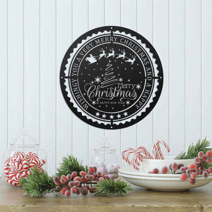 Merry Christmas Metal Sign Personalized,Merry Christmas Sign Decor,Custom Christmas Family Name,Christmas Gift,Front Door Decor,Indoor Decor