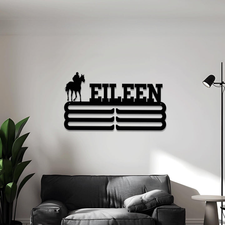Horseback Riding Medal Hanger with Led Light, Sports Medal Display, Kids Room Sports Meatl Wall Art Decor, Horse Show Sign, Xmas Gift