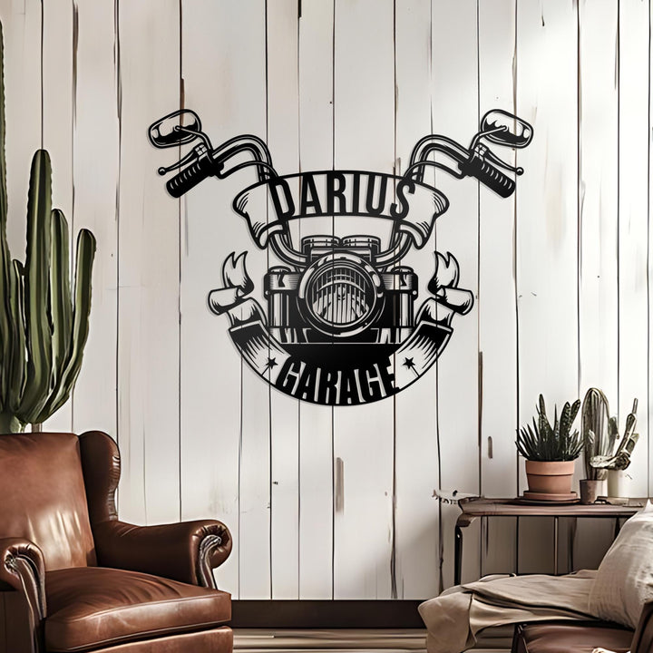 Custom Motorcycle Metal LED Sign, Personalized Metal Art, Metal Garage Sign, Men Cave Sign,Fathers Day Motorbike Gift, Motor Bike Metal Sign