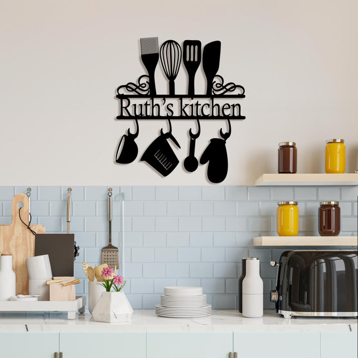 Custom Kitchen Metal Sign Led Lights, Personalized Kitchen Wall Art Decor For Home, Xmas Gift for Nana Mother, Baker Sign, Housewarming Gift