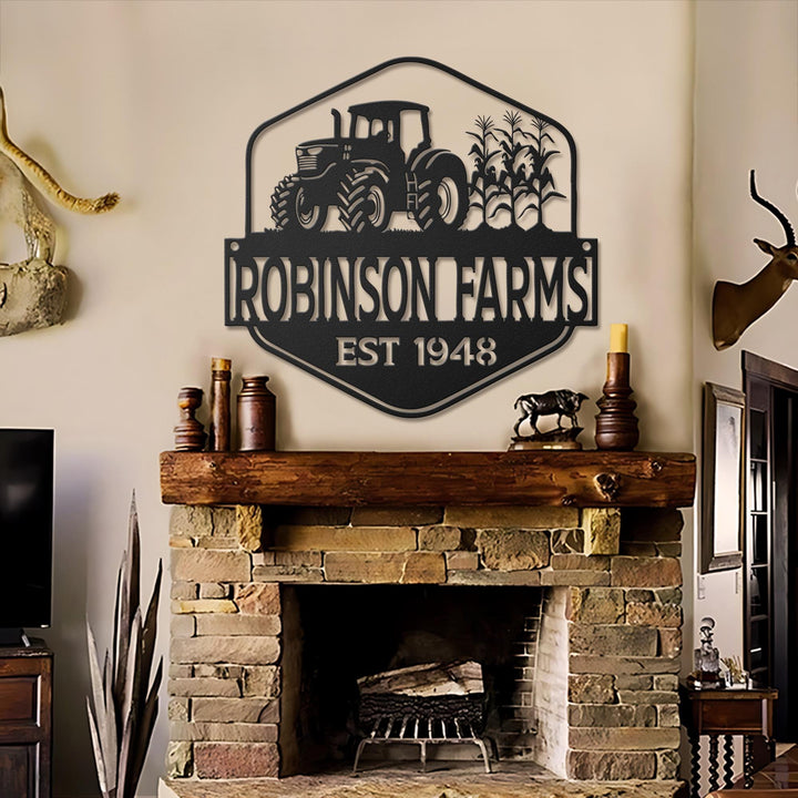 Custom Tractor Metal Name Sign Wall Art LED Light, Personalized Tractor Name Sign, Home Decor, Birthday Gift for Farmer, Tractor Driver