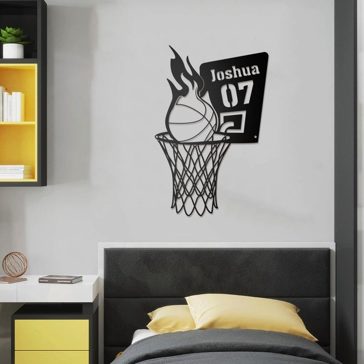 Personalized Basketball Metal Wall Art Led Light, Basketball Metal Sign, Basketball Player Name Sign, Basketball Wall Decor, Basketball Gift