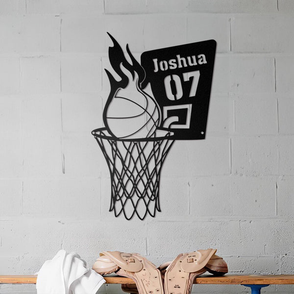 Personalized Basketball Metal Wall Art Led Light, Basketball Metal Sign, Basketball Player Name Sign, Basketball Wall Decor, Basketball Gift