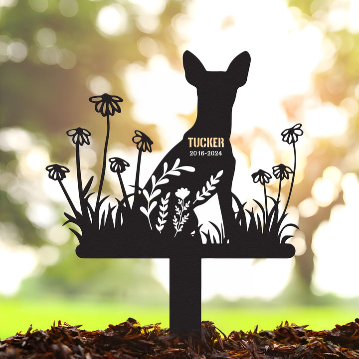 Custom Dog Memorial Metal with Stake, Miniature Pinscher Memorial Sign, Pet Loss, Sympathy Gift, Dog Grave Markers, Pet Lover Gift