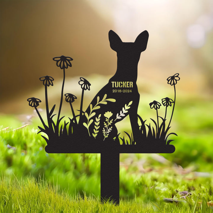 Custom Dog Memorial Metal with Stake, Miniature Pinscher Memorial Sign, Pet Loss, Sympathy Gift, Dog Grave Markers, Pet Lover Gift