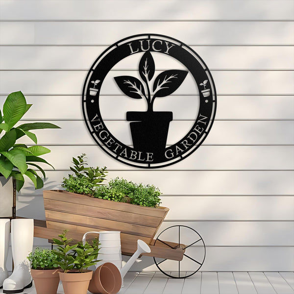 Custom Metal Garden Name Sign, Personalized Garden Wall Art with Led Light, Gift for Mom, Grandma, Yard Art, Christmas Gardener Gift