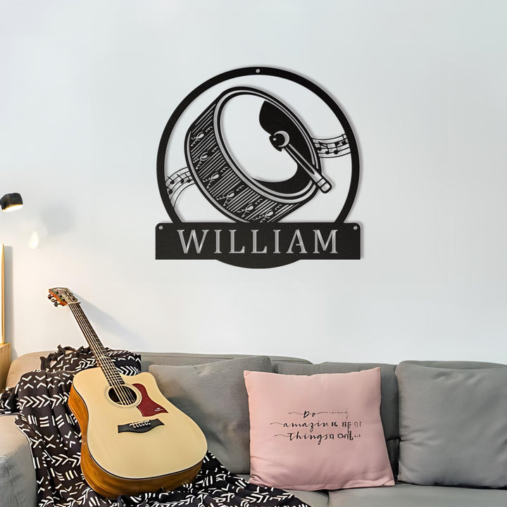 Custom Drum Musical Instrument Metal Wall Art LED Light Personalized Drummer Name Sign Home Decor Music Room Decoration Birthday Christmas
