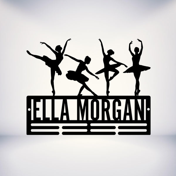 Dance Medal Hanger with Custom Monogram Name Metal Sign, Personalized Dance Medal Holder Monogram, Custom Name Dance Medal Display