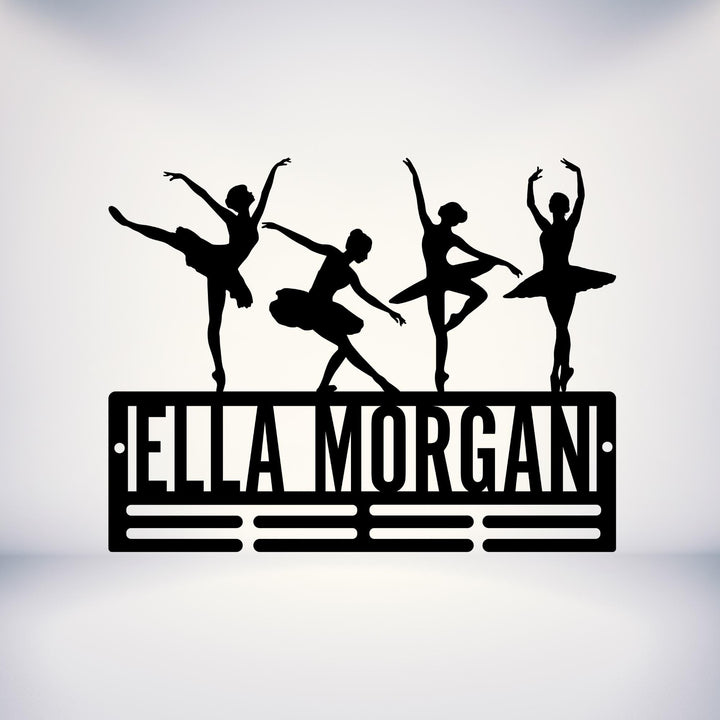 Dance Medal Hanger with Custom Monogram Name Metal Sign, Personalized Dance Medal Holder Monogram, Custom Name Dance Medal Display