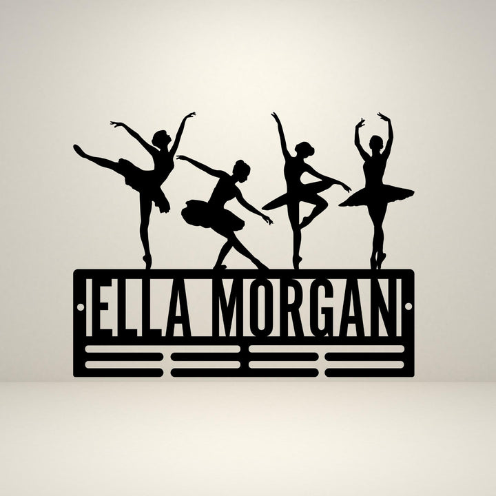 Dance Medal Hanger with Custom Monogram Name Metal Sign, Personalized Dance Medal Holder Monogram, Custom Name Dance Medal Display