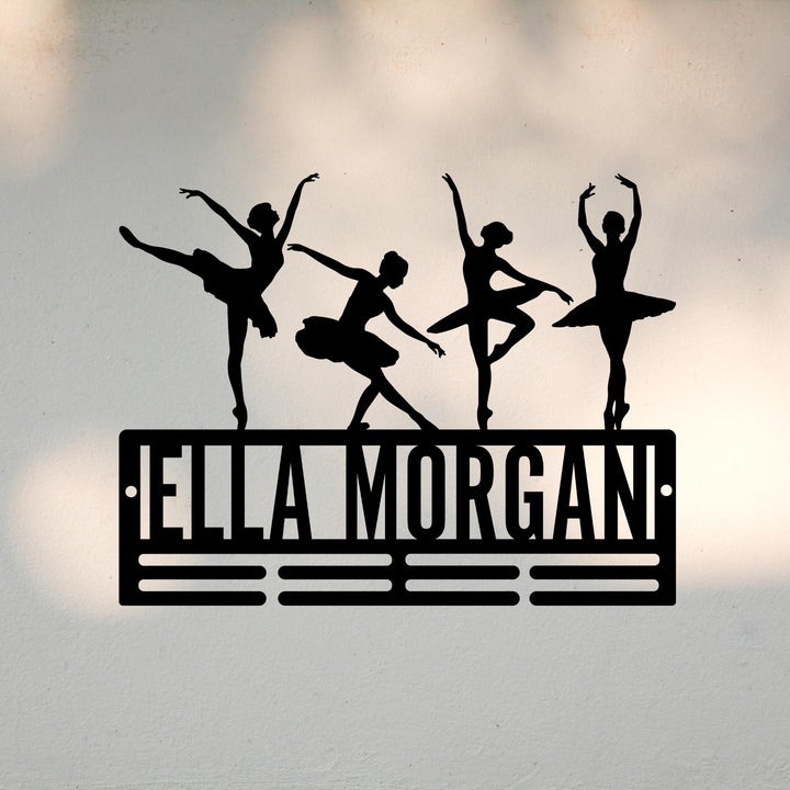 Dance Medal Hanger with Custom Monogram Name Metal Sign, Personalized Dance Medal Holder Monogram, Custom Name Dance Medal Display