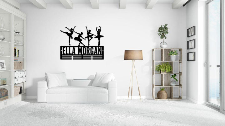 Dance Medal Hanger with Custom Monogram Name Metal Sign, Personalized Dance Medal Holder Monogram, Custom Name Dance Medal Display