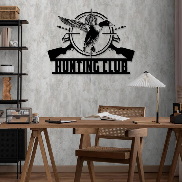 Custom Duck Hunting Metal Wall Art LED Light Personalized Hunter Name Sign Home Decor Cabin LakeHouse Decor Housewarming Birthday Xmas Gift